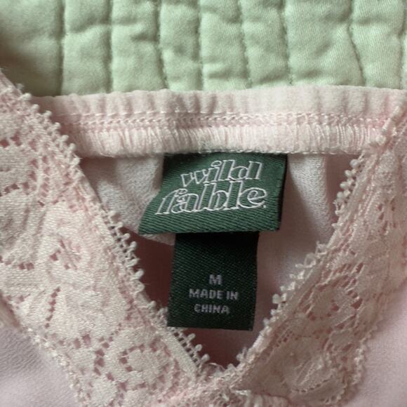 Wild Fable Pink Lace Camisole Cami Floral Sheer Tank Top V-Neck NWT Size M - Picture 4 of 8